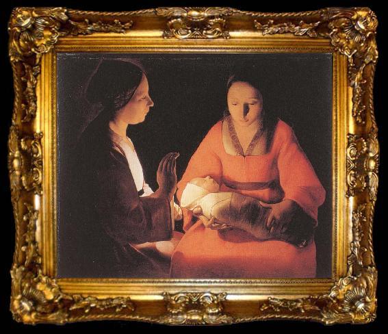 framed  LA TOUR, Georges de The New-born, ta009-2